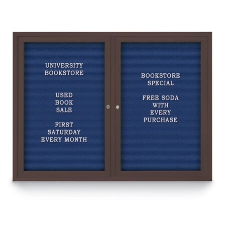 United Visual Products Indoor Enclosed Combo Board, 42"x32", Bronze Frame/Green & Cinnabar UVCB4232BZ-GREEN-CINNABA